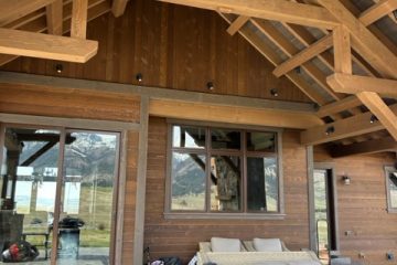 Exterior wood siding and window trim finish work